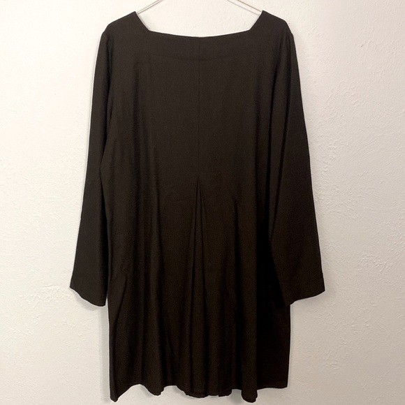 Amy Rigg Clothing Co Womens Size L Lagenlook Black Wool Blend Front Pleat Dress - Picture 4 of 8